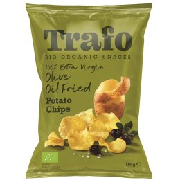 CHIPSY ZIEMNIACZANE SMAŻONE NA OLIWIE Z OLIWEK BIO 100 g - TRAFO TRAFO (chipsy warzywne i ziemniaczne)