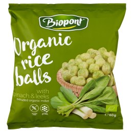 CHRUPKI RYŻOWE ZE SZPINAKIEM I POREM BEZGLUTENOWE BIO 60 g - BIOPONT BIOPONT (chrupki bezglutenowe)