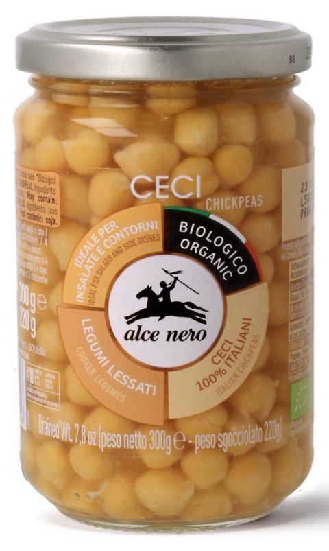 CIECIERZYCA W ZALEWIE BIO 300 g (220 g) - ALCE NERO ALCE NERO (włoskie produkty) CIECIERZYCA W ZALEWIE BIO 300 g (220 g) - ALCE NERO ALCE NERO (włoskie produkty)