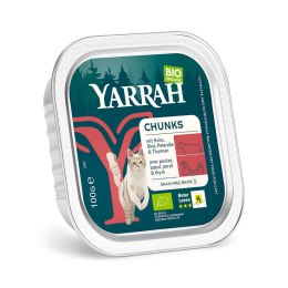 (DLA KOTA) KAWAŁKI KURCZAKA I WOŁOWINY Z PIETRUSZKĄ I TYMIANKIEM BIO 100 g - YARRAH YARRAH (karma dla kotów i psów)