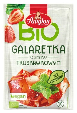 GALARETKA Z AGAREM O SMAKU TRUSKAWKOWYM BEZGLUTENOWA BIO 40 g - AMYLON AMYLON (budynie, galaretki,kisiele,cukry, skrobie