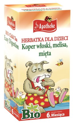 HERBATKA DLA DZIECI - KOPER WŁOSKI, MELISA I MIĘTA PO 6 MIESIĄCU BIO (20 x 1,5 g) 30 g - APOTHEKE APOTHEKE (herbatki dla dzieci, dorosłych, błonnik