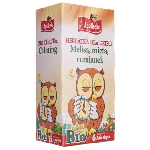 HERBATKA DLA DZIECI - MELISA, MIĘTA I RUMIANEK PO 6 MIESIĄCU BIO (20 x 1,5 g) 30 g - APOTHEKE APOTHEKE (herbatki dla dzieci, dorosłych, błonnik HERBATKA DLA DZIECI - MELISA, MIĘTA I RUMIANEK PO 6 MIESIĄCU BIO (20 x 1,5 g) 30 g - APOTHEKE APOTHEKE (herbatki dla dzieci, dorosłych, błonnik