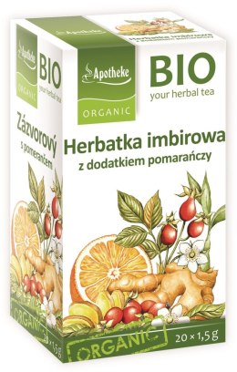 HERBATKA IMBIR - POMARAŃCZA BIO (20 x 1,5 g) 30 g - APOTHEKE APOTHEKE (herbatki dla dzieci, dorosłych, błonnik