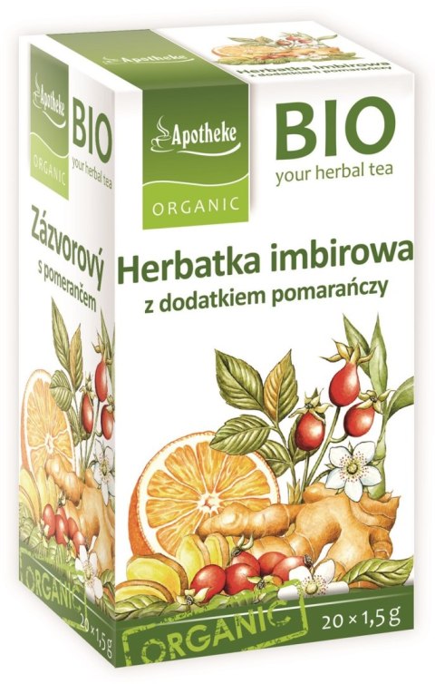 HERBATKA IMBIR - POMARAŃCZA BIO (20 x 1,5 g) 30 g - APOTHEKE APOTHEKE (herbatki dla dzieci, dorosłych, błonnik HERBATKA IMBIR - POMARAŃCZA BIO (20 x 1,5 g) 30 g - APOTHEKE APOTHEKE (herbatki dla dzieci, dorosłych, błonnik