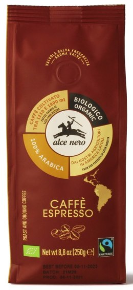 KAWA MIELONA ARABICA 100 % ESPRESSO FAIR TRADE GÓRSKA BIO 250 g - ALCE NERO ALCE NERO (włoskie produkty)