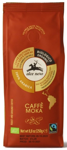 KAWA MIELONA ARABICA 100 % MOKA FAIR TRADE GÓRSKA BIO 250 g - ALCE NERO ALCE NERO (włoskie produkty)