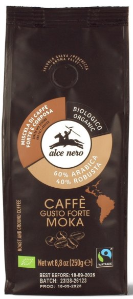 KAWA MIELONA ARABICA/ROBUSTA STRONG FAIR TRADE BIO 250 g - ALCE NERO ALCE NERO (włoskie produkty)