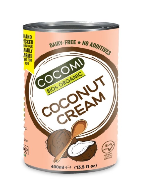 KREM KOKOSOWY BEZ GUMY GUAR BEZ DODATKU CUKRÓW BIO 400 ml - COCOMI COCOMI (wody kokosowe, oleje kokosowe, śmietanki) KREM KOKOSOWY BEZ GUMY GUAR BEZ DODATKU CUKRÓW BIO 400 ml - COCOMI COCOMI (wody kokosowe, oleje kokosowe, śmietanki)