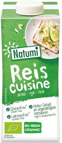 KREM RYŻOWY DO GOTOWANIA I PIECZENIA BEZ DODATKU CUKRÓW BEZGLUTENOWY BIO 200 ml - NATUMI NATUMI (napoje i kremy roślinne)