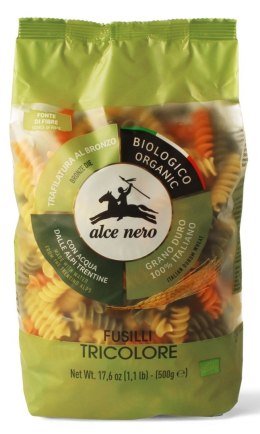 MAKARON (SEMOLINOWY TRÓJKOLOROWY) FUSILLI BIO 500 g - ALCE NERO ALCE NERO (włoskie produkty)