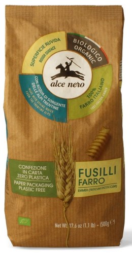 MAKARON (Z PŁASKURKI) FUSILLI BIO 500 g - ALCE NERO ALCE NERO (włoskie produkty)