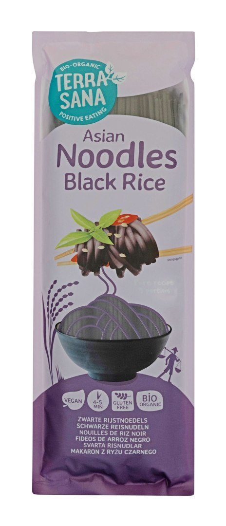MAKARON (Z RYŻU CZARNEGO I RYŻU BRĄZOWEGO) NOODLE SPAGHETTI BEZGLUTENOWY BIO 250 g - TERRASANA TERRASANA (kremy, makarony, sosy sojowe, inne) MAKARON (Z RYŻU CZARNEGO I RYŻU BRĄZOWEGO) NOODLE SPAGHETTI BEZGLUTENOWY BIO 250 g - TERRASANA TERRASANA (kremy, makarony, sosy sojowe, inne)