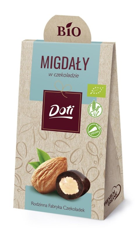 MIGDAŁY W CZEKOLADZIE GORZKIEJ BEZGLUTENOWE BIO 50 g - DOTI DOTI (produkty w deserowej czekoladzie) MIGDAŁY W CZEKOLADZIE GORZKIEJ BEZGLUTENOWE BIO 50 g - DOTI DOTI (produkty w deserowej czekoladzie)