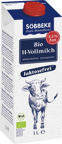 MLEKO BEZ LAKTOZY (3,5 % TŁUSZCZU) BIO 1 L - SOBBEKE SOBBEKE (nabiał z mleka krowiego)