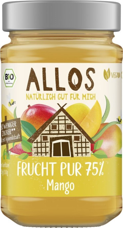 MUS Z MANGO (75 % OWOCÓW) BIO 250 g - ALLOS ALLOS (musy, musli, chałwa, syrop z agawy) MUS Z MANGO (75 % OWOCÓW) BIO 250 g - ALLOS ALLOS (musy, musli, chałwa, syrop z agawy)