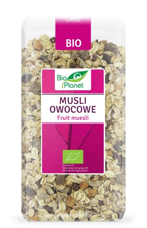 MUSLI OWOCOWE BIO 300 g - BIO PLANET BIO PLANET - seria RÓŻOWA (płatki, otręby, musli) MUSLI OWOCOWE BIO 300 g - BIO PLANET BIO PLANET - seria RÓŻOWA (płatki, otręby, musli)