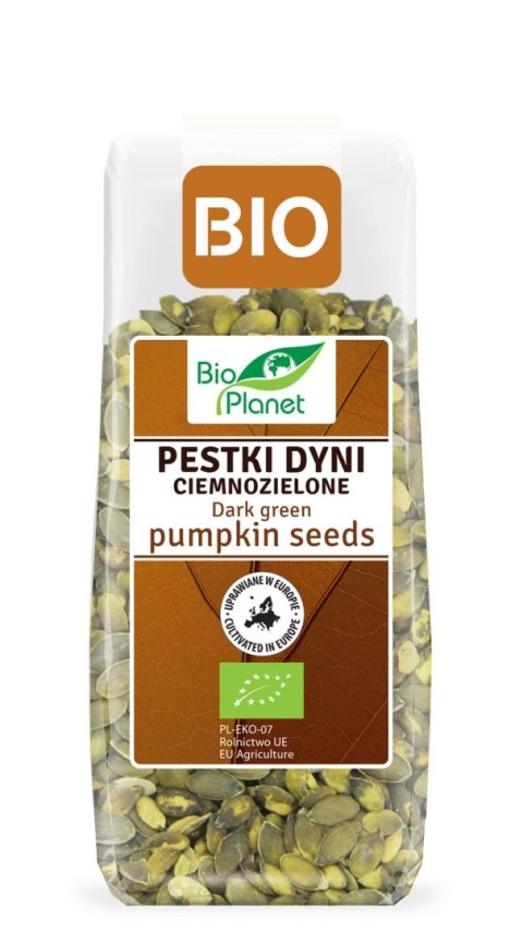 PESTKI DYNI CIEMNOZIELONE (UPRAWIANE W EUROPIE) BIO 150 g - BIO PLANET BIO PLANET - seria BRĄZOWA (orzechy i pestki) PESTKI DYNI CIEMNOZIELONE (UPRAWIANE W EUROPIE) BIO 150 g - BIO PLANET BIO PLANET - seria BRĄZOWA (orzechy i pestki)