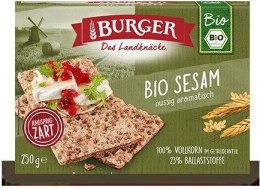 PIECZYWO CHRUPKIE BŁONNIKOWE ŻYTNIE RAZOWE Z SEZAMEM BIO 250 g - BURGER BURGER (pieczywo chrupkie, sucharki)