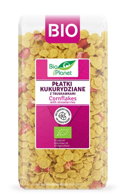 PŁATKI KUKURYDZIANE Z TRUSKAWKAMI BEZ DODATKU CUKRÓW BIO 250 g - BIO PLANET BIO PLANET - seria RÓŻOWA (płatki, otręby, musli) PŁATKI KUKURYDZIANE Z TRUSKAWKAMI BEZ DODATKU CUKRÓW BIO 250 g - BIO PLANET BIO PLANET - seria RÓŻOWA (płatki, otręby, musli)