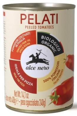POMIDORY PELATI BEZ SKÓRY BIO 400 g - ALCE NERO ALCE NERO (włoskie produkty)