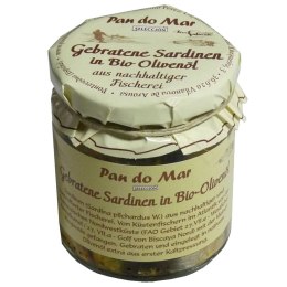SARDYNKI EUROPEJSKIE SMAŻONE W BIO OLIWIE Z OLIWEK EXTRA VIRGIN 220 g (SŁOIK) - PAN DO MAR PAN DO MAR (rybołówstwo zrównoważone)