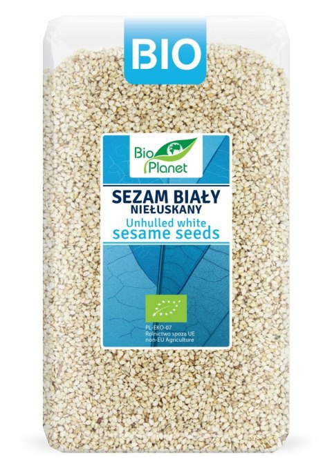 SEZAM BIAŁY NIEŁUSKANY BIO 1 kg - BIO PLANET BIO PLANET - seria NIEBIESKA (ryże, kasze, ziarna)