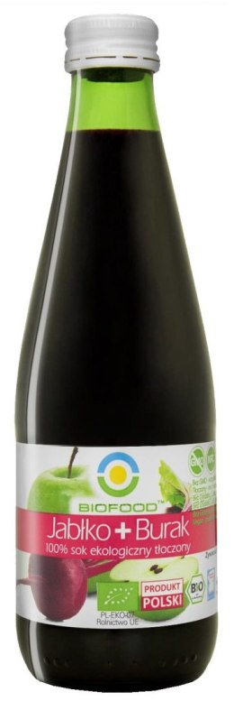 SOK JABŁKOWO - BURACZKOWY NFC BEZGLUTENOWY BIO 300 ml - BIOFOOD BIOFOOD (soki, przetwory, octy, olej kokosowy)