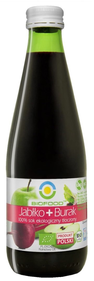 SOK JABŁKOWO - BURACZKOWY NFC BEZGLUTENOWY BIO 300 ml - BIOFOOD BIOFOOD (soki, przetwory, octy, olej kokosowy) SOK JABŁKOWO - BURACZKOWY NFC BEZGLUTENOWY BIO 300 ml - BIOFOOD BIOFOOD (soki, przetwory, octy, olej kokosowy)
