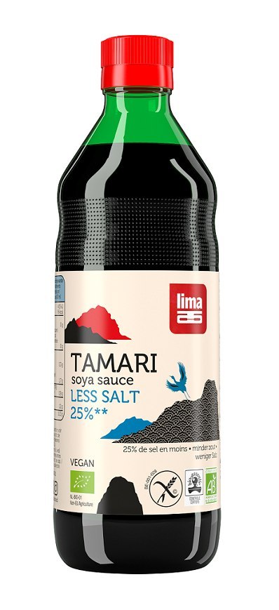 SOS SOJOWY TAMARI 25 % MNIEJ SOLI BEZGLUTENOWY BIO 500 ml - LIMA LIMA (sosy sojowe, kawy zbożowe) SOS SOJOWY TAMARI 25 % MNIEJ SOLI BEZGLUTENOWY BIO 500 ml - LIMA LIMA (sosy sojowe, kawy zbożowe)
