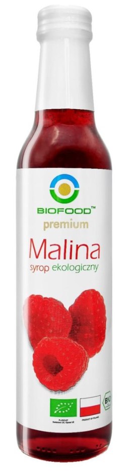 SYROP MALINOWY BIO 250 ml - BIOFOOD BIOFOOD (soki, przetwory, octy, olej kokosowy)
