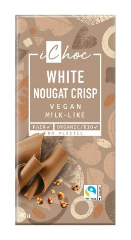 TABLICZKA NUGATOWA Z KROKANTEM Z ORZECHÓW LASKOWYCH FAIR TRADE BIO 80 g - ICHOC (VIVANI) ICHOC (czekolady wegańskie)