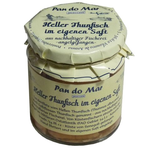 TUŃCZYK ŻÓŁTOPŁETWY W SOSIE WŁASNYM 220 g (154 g) (SŁOIK) - PAN DO MAR PAN DO MAR (rybołówstwo zrównoważone) TUŃCZYK ŻÓŁTOPŁETWY W SOSIE WŁASNYM 220 g (154 g) (SŁOIK) - PAN DO MAR PAN DO MAR (rybołówstwo zrównoważone)