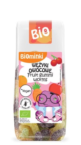 WĘŻYKI OWOCOWE BEZ ŻELATYNY BEZGLUTENOWE BIO 100 g - BIOMINKI BIOMINKI (przekąski dla dzieci, kaszki)
