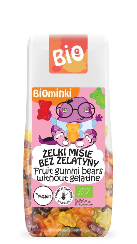 ŻELKI MISIE BEZ ŻELATYNY BEZGLUTENOWE BIO 100 g - BIOMINKI BIOMINKI (przekąski dla dzieci, kaszki) ŻELKI MISIE BEZ ŻELATYNY BEZGLUTENOWE BIO 100 g - BIOMINKI BIOMINKI (przekąski dla dzieci, kaszki)