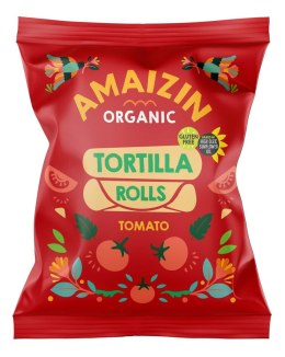 CHIPSY TORTILLA KUKURYDZIANE POMIDOROWE BEZGLUTENOWE BIO 100 g - AMAIZIN AMAIZIN (napoje kokosowe, tortilla, chipsy, inne)