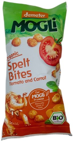 CHRUPKI ORKISZOWE POMIDOROWO - MARCHEWKOWE DEMETER BIO 40 g - MOGLI MOGLI (musy owocowe, przekąski)