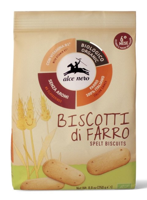 CIASTKA Z ORKISZU Z WITAMINĄ B1 DLA DZIECI OD 6 MIESIĄCA BIO 250 g - ALCE NERO ALCE NERO (włoskie produkty) CIASTKA Z ORKISZU Z WITAMINĄ B1 DLA DZIECI OD 6 MIESIĄCA BIO 250 g - ALCE NERO ALCE NERO (włoskie produkty)