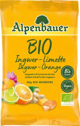 CUKIERKI Z NADZIENIEM O SMAKU IMBIROWO - LIMONKOWYM I IMBIROWO - POMARAŃCZOWYM BIO 90 g - ALPENBAUER ALPENBAUER (cukierki)