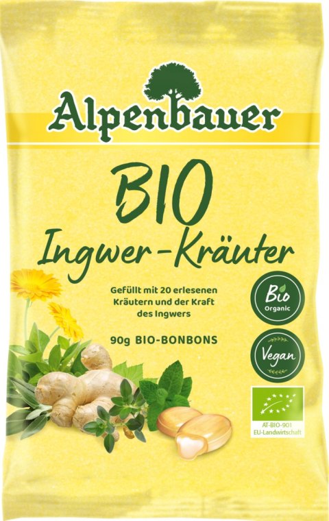 CUKIERKI Z NADZIENIEM O SMAKU IMBIROWO - ZIOŁOWYM BIO 90 g - ALPENBAUER ALPENBAUER (cukierki) CUKIERKI Z NADZIENIEM O SMAKU IMBIROWO - ZIOŁOWYM BIO 90 g - ALPENBAUER ALPENBAUER (cukierki)