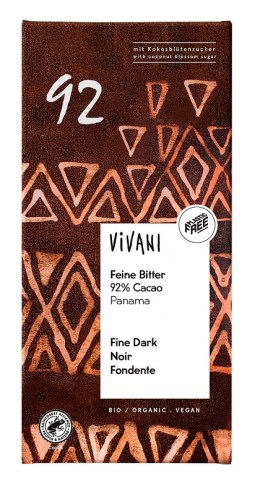 CZEKOLADA GORZKA 92 % BIO 80 g - VIVANI VIVANI (czekolady, batony, kakao instant)