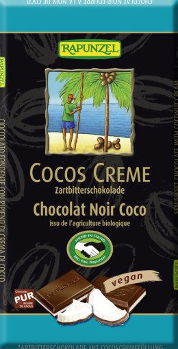 CZEKOLADA GORZKA Z NADZIENIEM KOKOSOWYM FAIR TRADE BIO 100 g - RAPUNZEL RAPUNZEL (kremy orzechowe, ketchupy, czekolady)