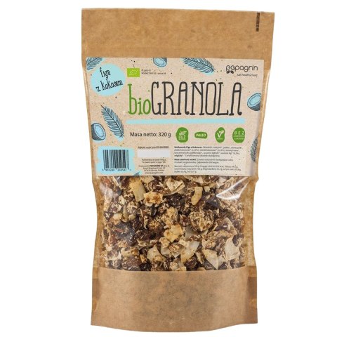 GRANOLA FIGA Z KOKOSEM BEZ DODATKU CUKRÓW BEZGLUTENOWA BIO 320 g - PAPAGRIN PAPAGRIN (granole) GRANOLA FIGA Z KOKOSEM BEZ DODATKU CUKRÓW BEZGLUTENOWA BIO 320 g - PAPAGRIN PAPAGRIN (granole)