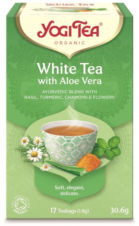 HERBATA BIAŁA Z ALOESEM (WHITE TEA WITH ALOE VERA) BIO (17 x 1,8 g) 30,6 g - YOGI TEA YOGI TEA (herbaty i herbatki) HERBATA BIAŁA Z ALOESEM (WHITE TEA WITH ALOE VERA) BIO (17 x 1,8 g) 30,6 g - YOGI TEA YOGI TEA (herbaty i herbatki)