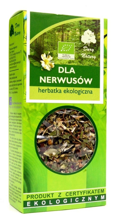 HERBATKA DLA NERWUSÓW BIO 50 g - DARY NATURY DARY NATURY - herbatki HERBATKA DLA NERWUSÓW BIO 50 g - DARY NATURY DARY NATURY - herbatki