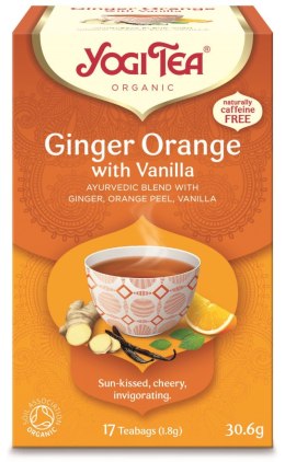 HERBATKA IMBIROWO - POMARAŃCZOWA Z WANILIĄ (GINGER ORANGE WITH VANILLA) BIO (17 x 1,8 g) 30,6 g - YOGI TEA YOGI TEA (herbaty i herbatki)