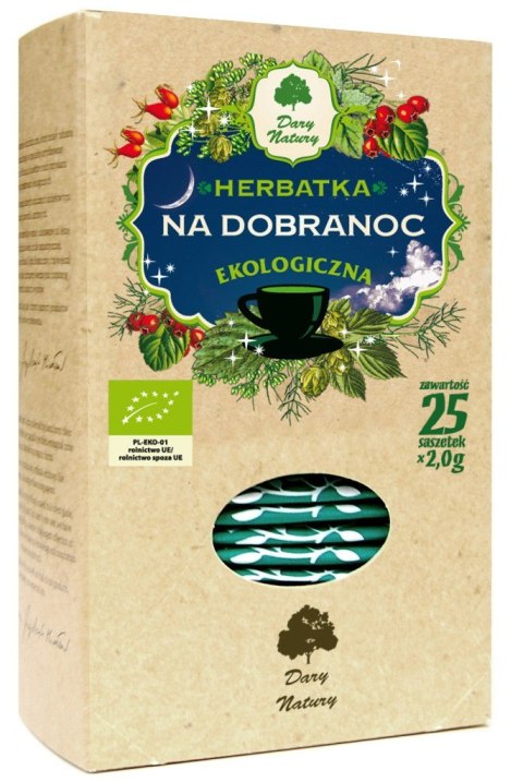 HERBATKA NA DOBRANOC BIO (25 x 2 g) 50 g - DARY NATURY DARY NATURY - herbatki HERBATKA NA DOBRANOC BIO (25 x 2 g) 50 g - DARY NATURY DARY NATURY - herbatki