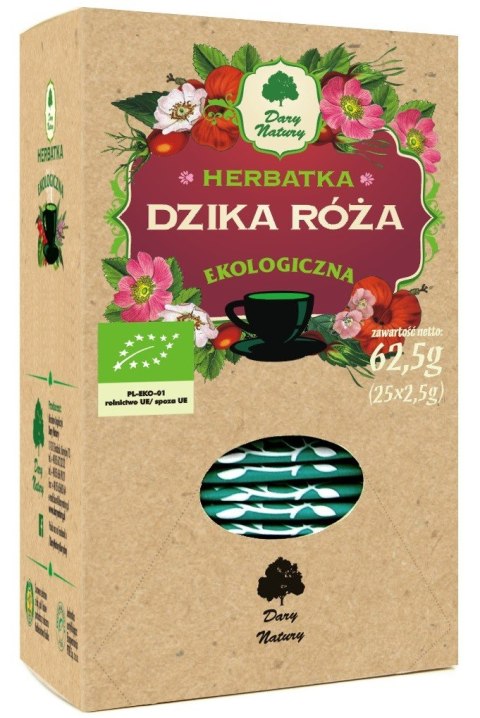 HERBATKA Z DZIKIEJ RÓŻY BIO (25 x 2,5 g) 62,5 g - DARY NATURY DARY NATURY - herbatki HERBATKA Z DZIKIEJ RÓŻY BIO (25 x 2,5 g) 62,5 g - DARY NATURY DARY NATURY - herbatki