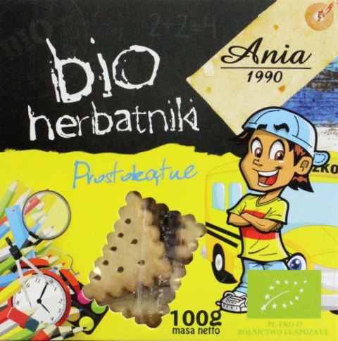 HERBATNIKI PROSTOKĄTNE BIO 100 g - BIO ANIA BIO ANIA (ciastka, muffiny, wafle) HERBATNIKI PROSTOKĄTNE BIO 100 g - BIO ANIA BIO ANIA (ciastka, muffiny, wafle)
