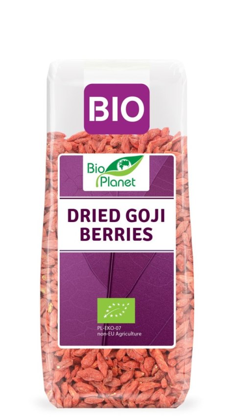 JAGODY GOJI SUSZONE BIO 100 g - BIO PLANET BIO PLANET - seria FIOLETOWA (owoce suszone) JAGODY GOJI SUSZONE BIO 100 g - BIO PLANET BIO PLANET - seria FIOLETOWA (owoce suszone)